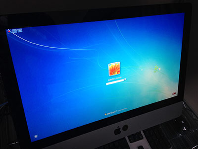 Mac上でWindowsOSが使用できます。（写真はWindows7）