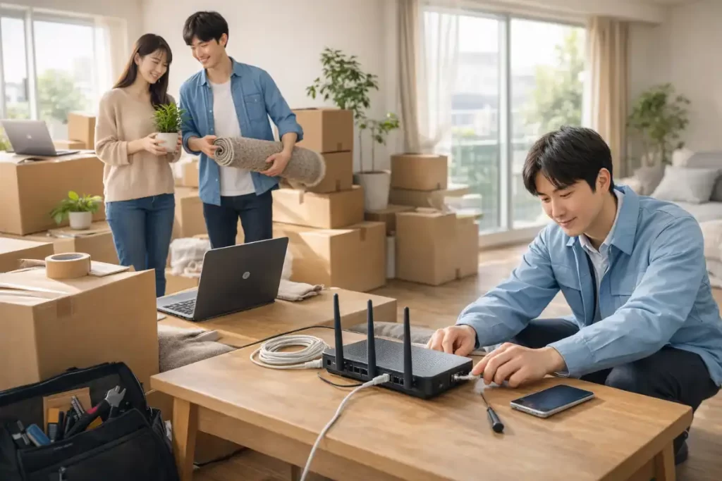 引っ越しのインターネット設定、Wi-Fi設定。宮城と仙台で代行訪問業者。実績あります。